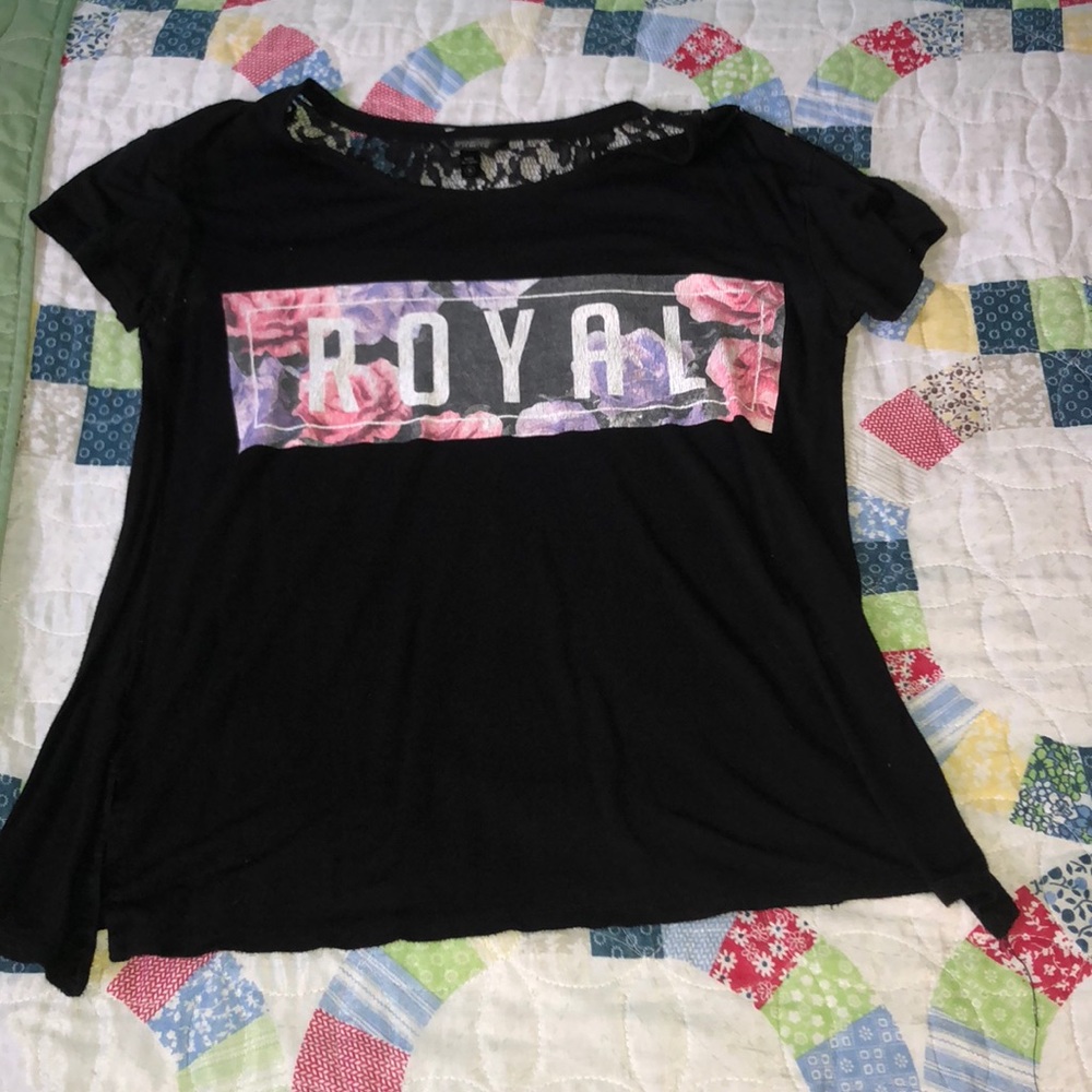 Black t-shirt with net on top